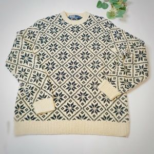 Ralph Lauren Polo Mens Sz L Hand Knit Cotton Linen